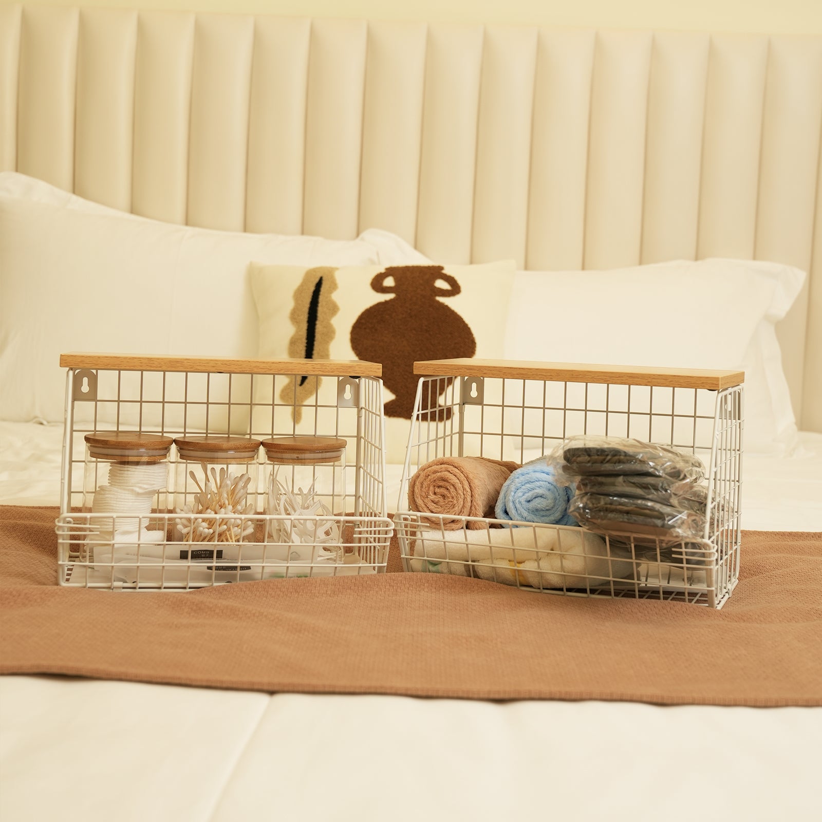 stackable wire baskets for guest baskets