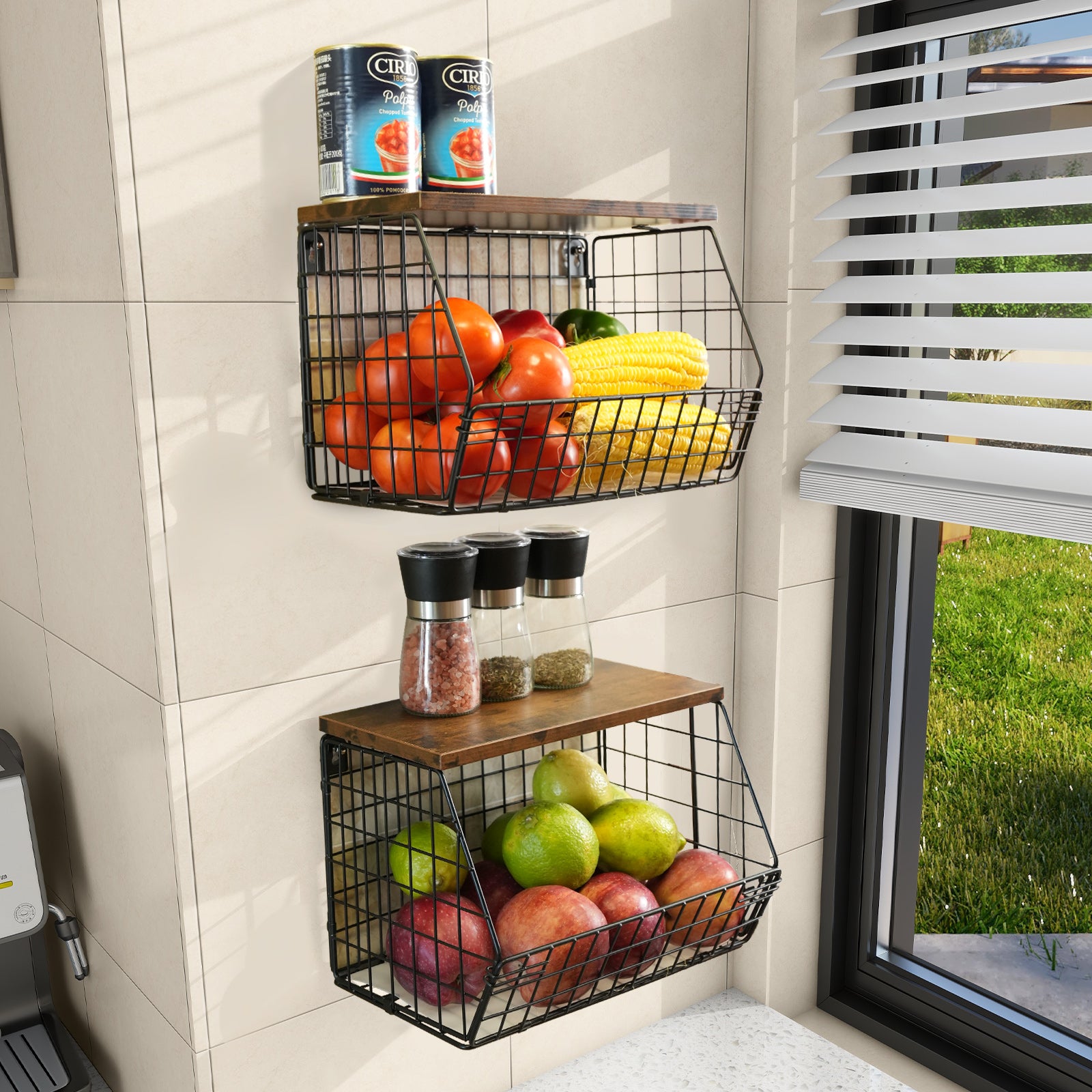 Wall mounted baskets discount