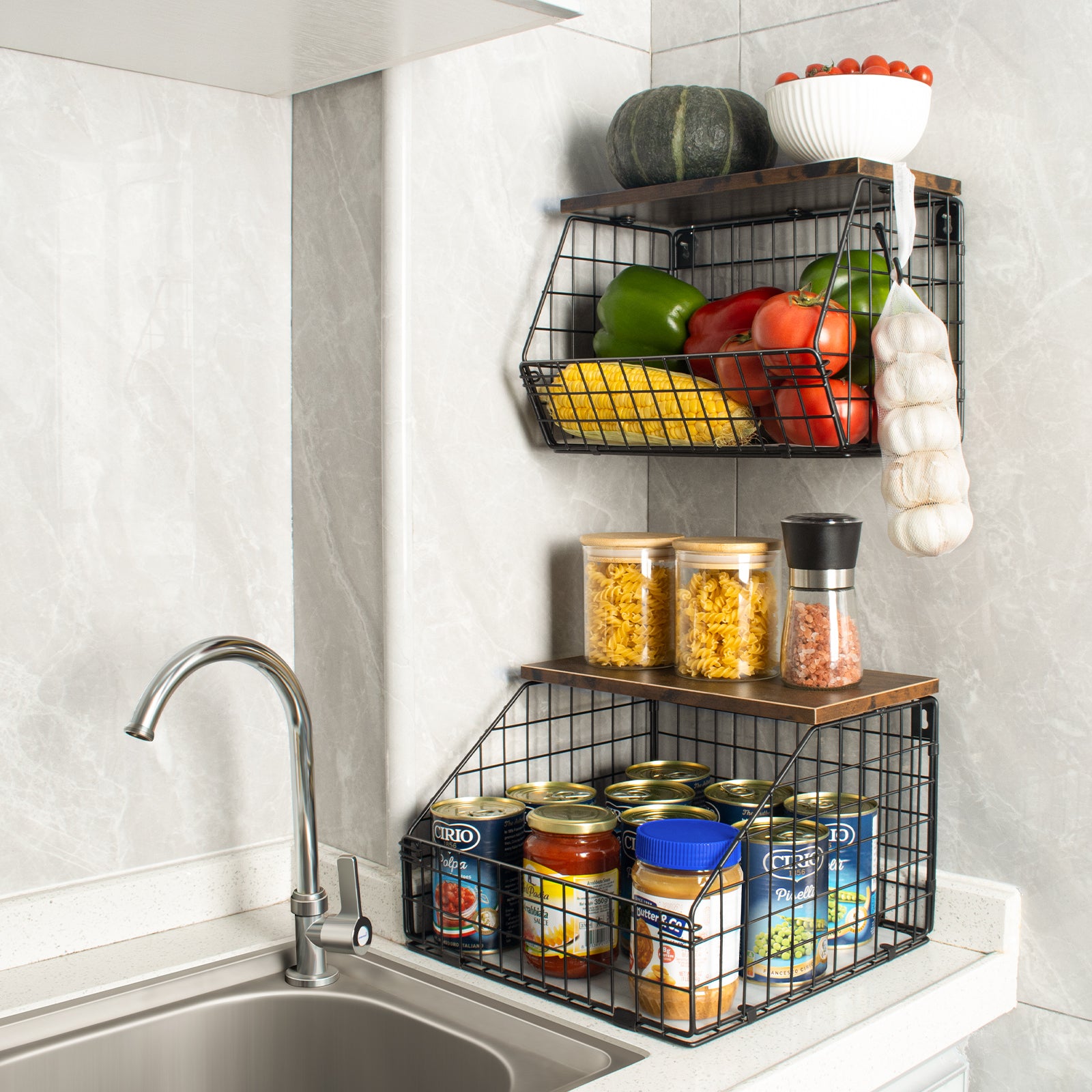 wall mounted baskets