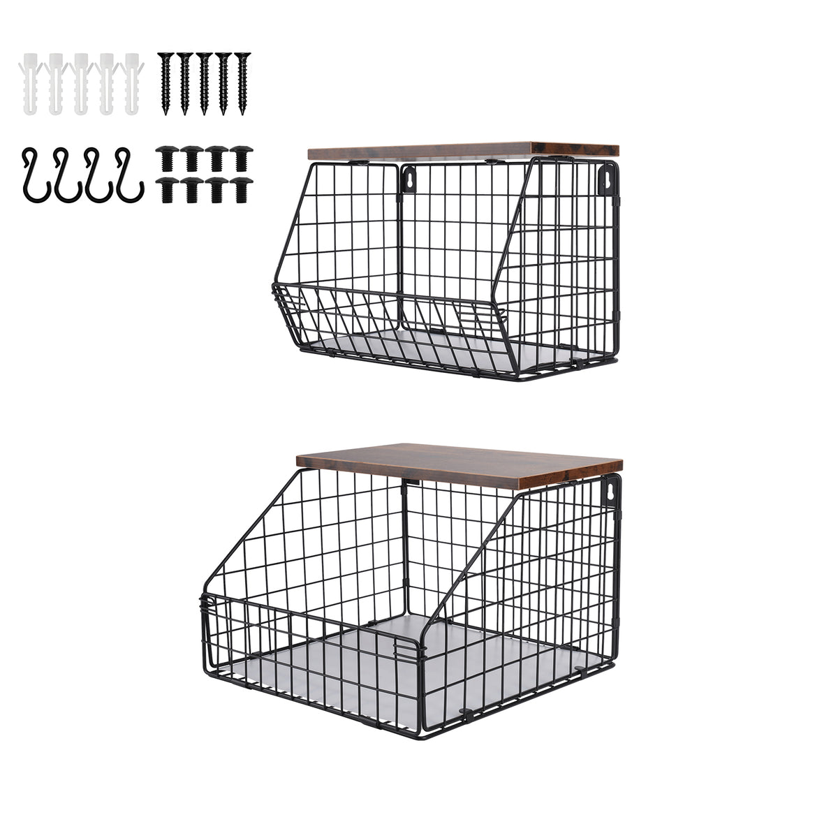 Wire Hanging Baskets Wall Mount 2PK Mefirt