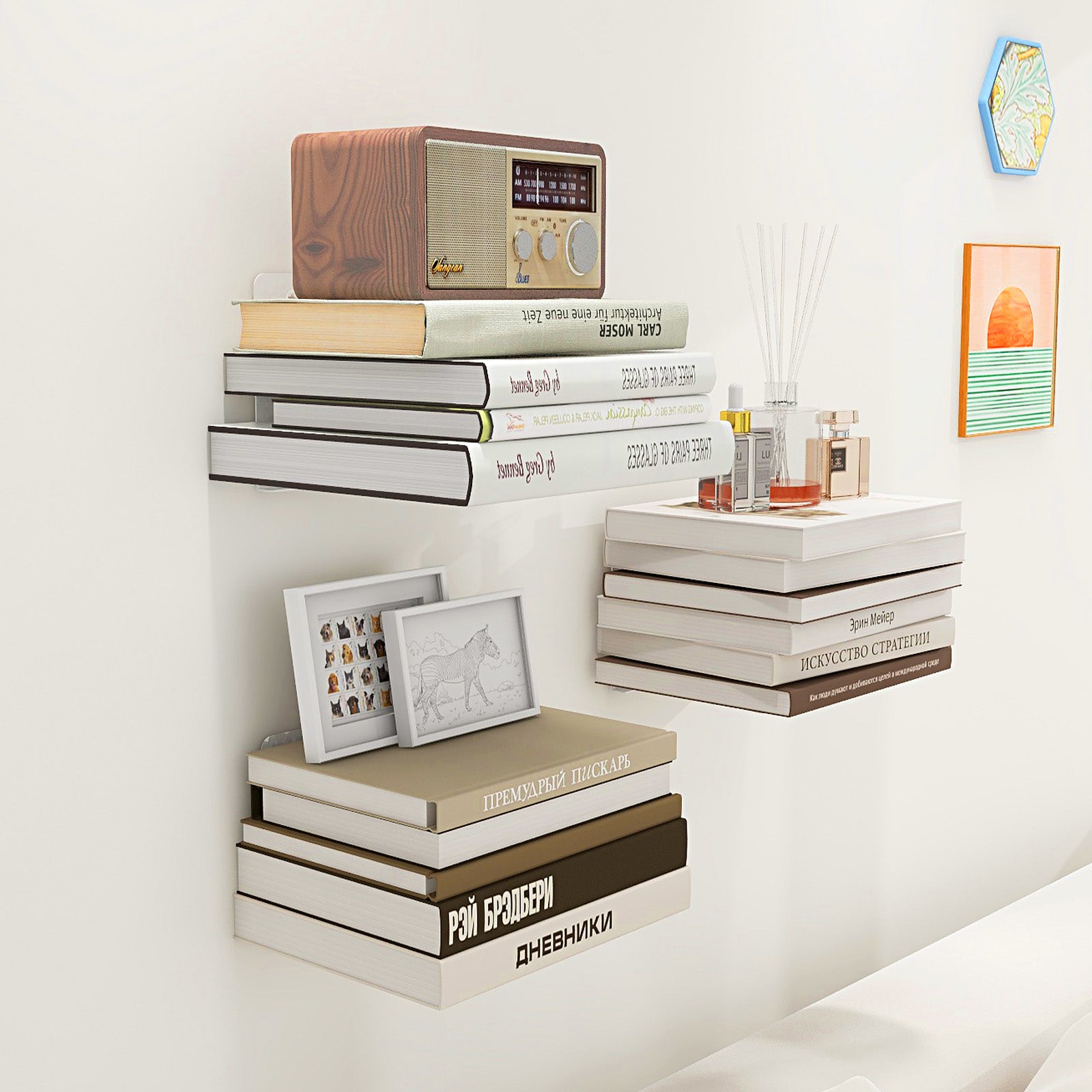 Floating Bookshelves-White