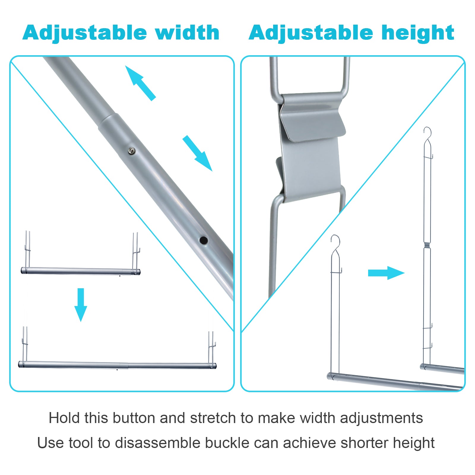 2-Tier Adjustable Closet Rod Expander| Clothing Rod - Mefirt