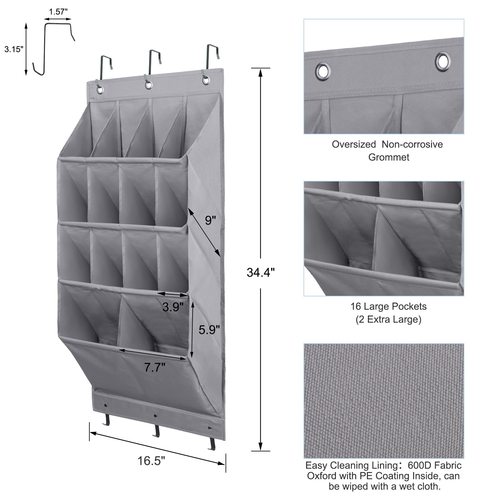 9-Pocket Over-the-Door Shoe Organizer, 2 Pack - Mefirt