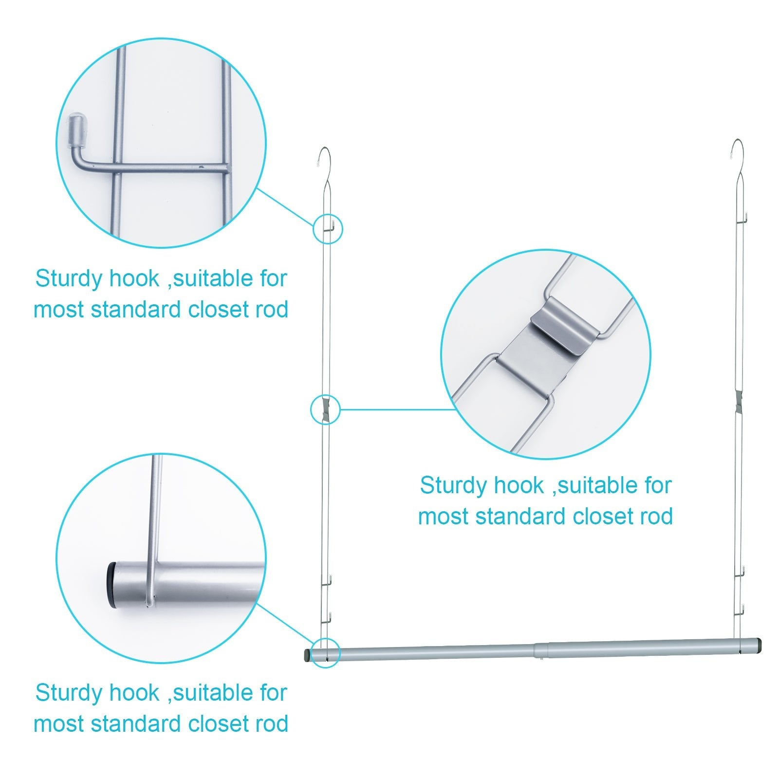 Upgrade Rv Closet Rod 2-Tier Adjustable Closet Rod Expander| Clothing Rod - Mefirt