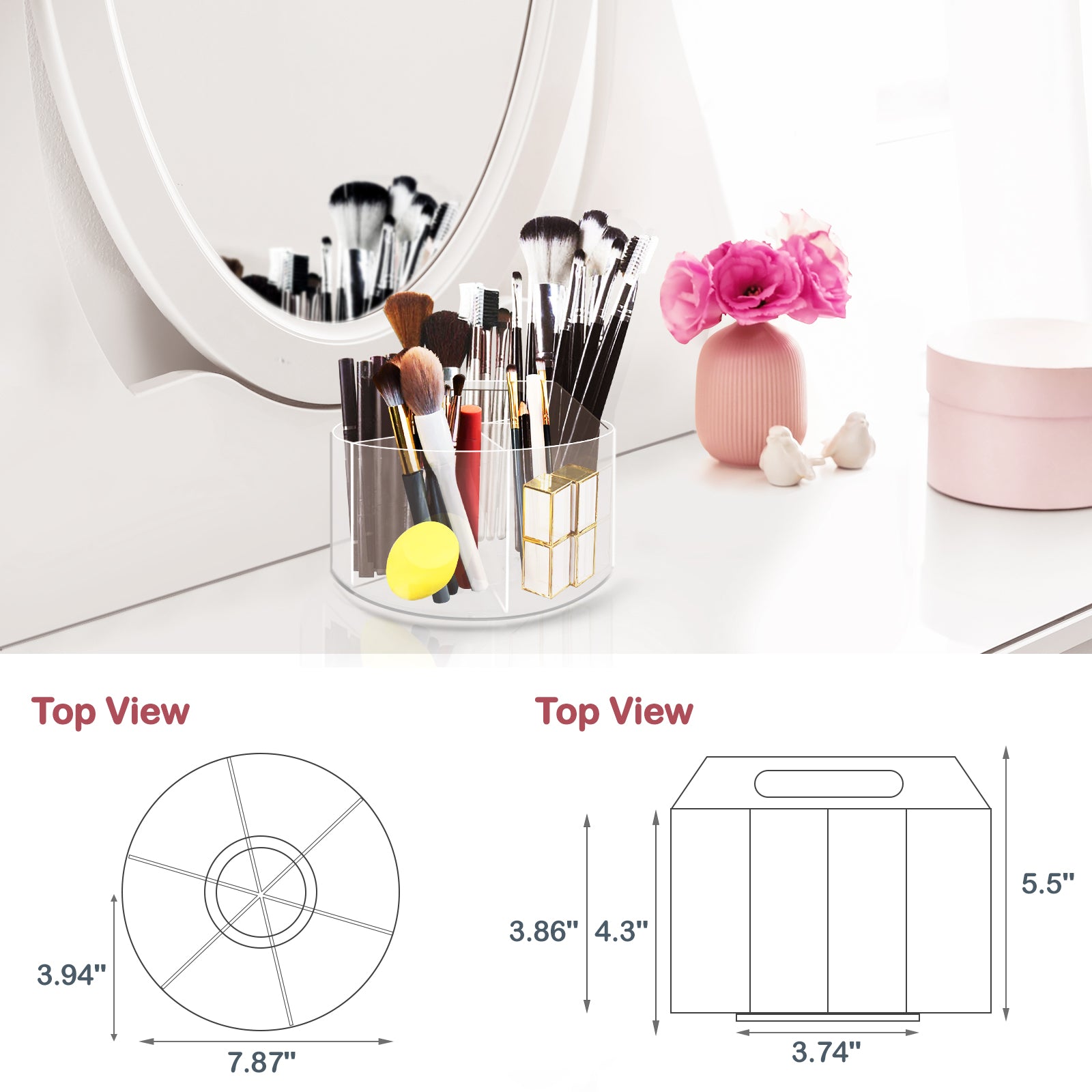 Rotating Round Desk Top Organizer - Mefirt