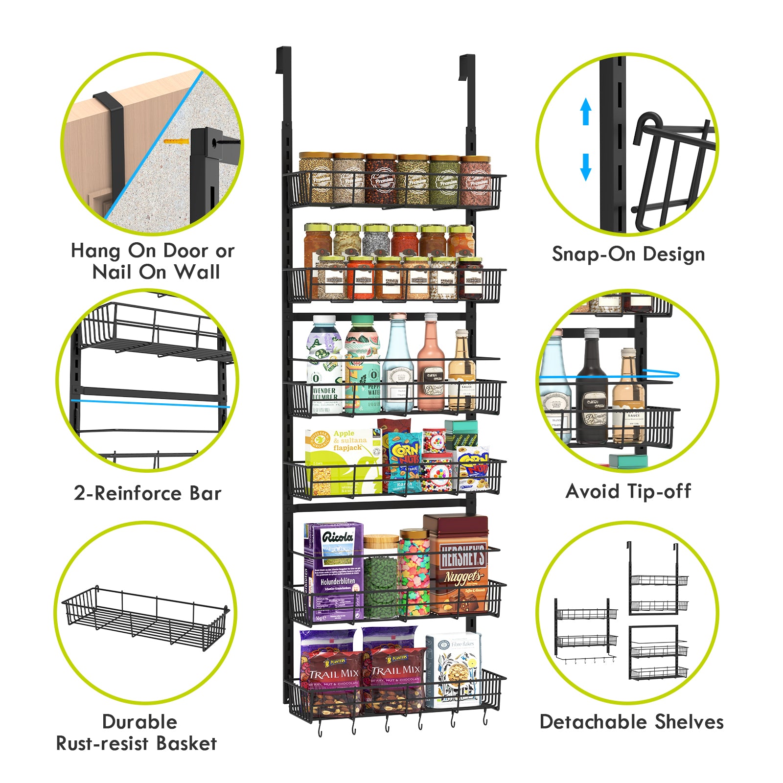 Over-The-Door Spice Rack| 6-Tier