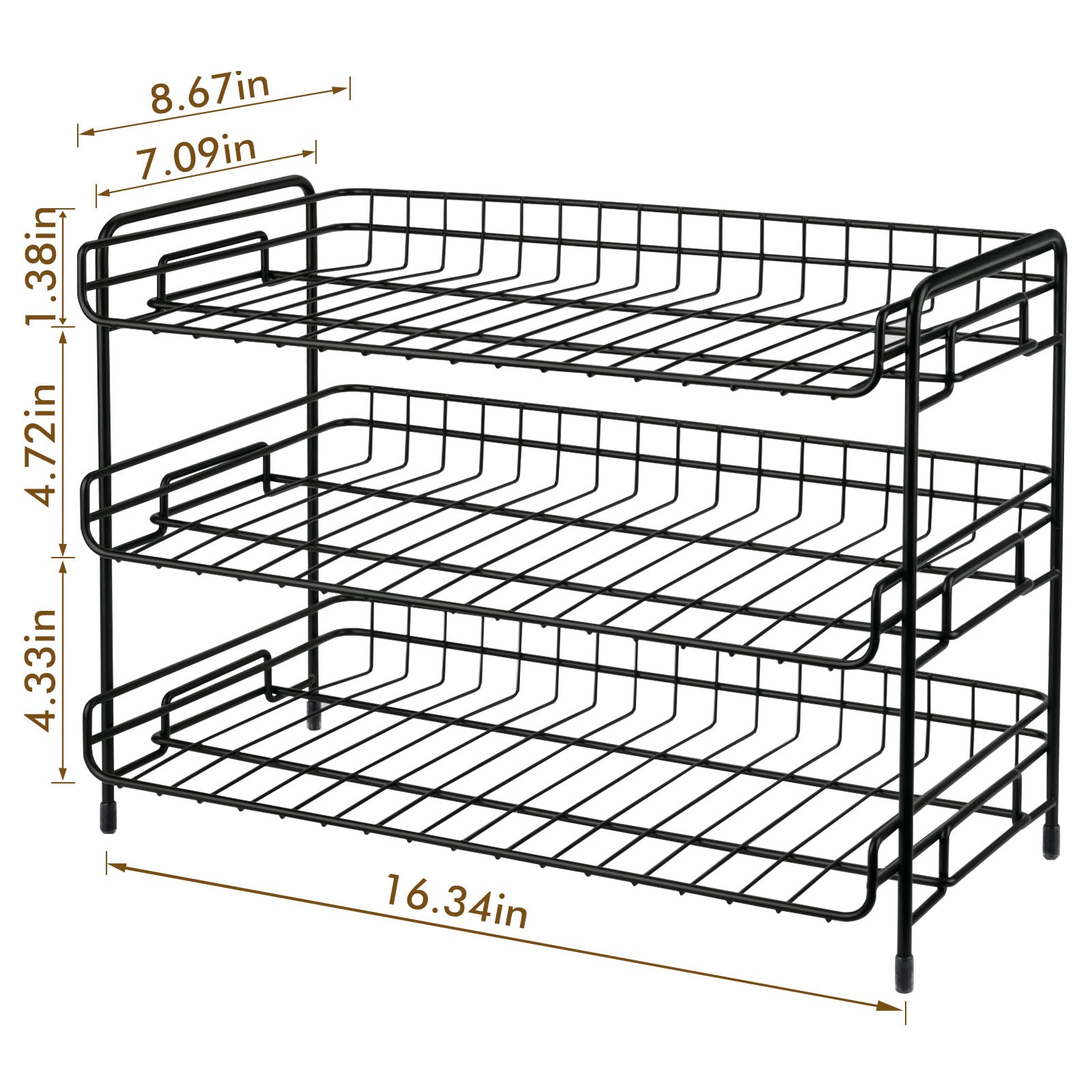 Mefirt Water Bottle Organizer, 3-Tier Water Bottle Organizer for