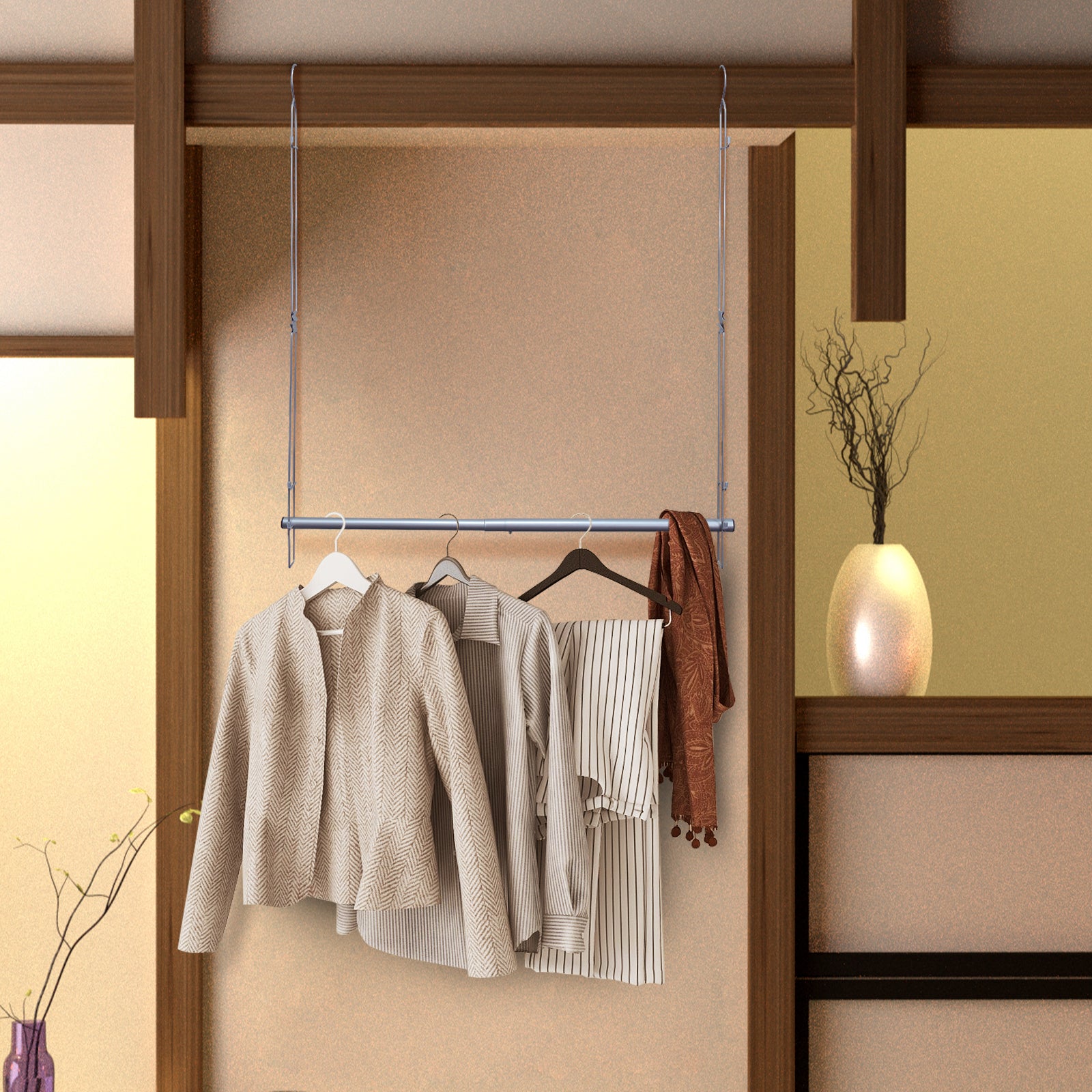 2-Tier Adjustable Closet Rod Expander| Clothing Rod - Mefirt