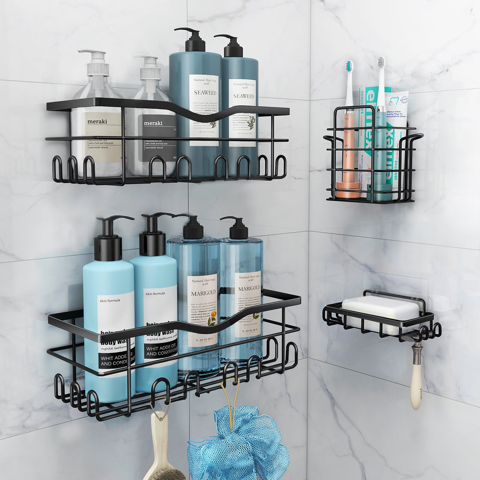 Wall Mounted Shower Caddy| 4-Pack