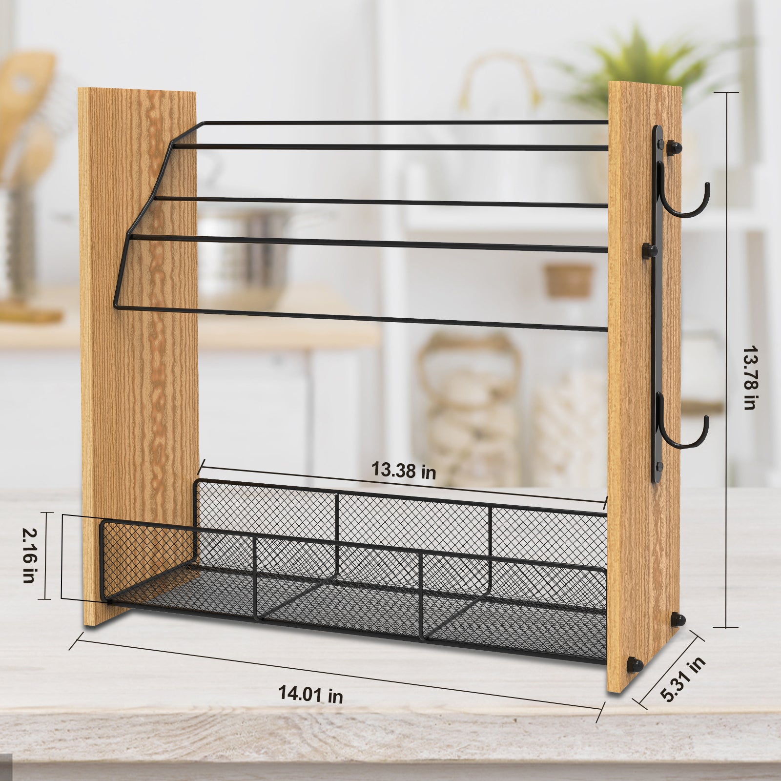 Bamboo K-Cup Coffee Pod Holder; Coffee Machine Stand; K Pod Storage 1 or 2  tiers